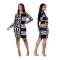 New sexy fashion large print long sleeve dress