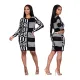 New sexy fashion large print long sleeve dress
