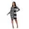 New sexy fashion large print long sleeve dress