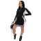 New casual fashion loose sport long sleeve patchwork dress