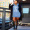 Oversize printed loose sweater dress