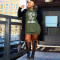 Oversize printed loose sweater dress