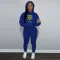 Large printed casual fashion sweater two-piece set