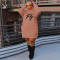 Oversize printed loose sweater dress