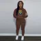 Large printed casual fashion sweater two-piece set