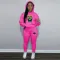 Large printed casual fashion sweater two-piece set
