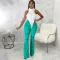 Fashion personality hole stretch flare pants