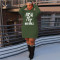Oversize printed loose sweater dress