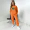Aunt's printed round neck sweater two-piece set