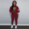 Large printed casual fashion sweater two-piece set