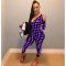 Sexy printed V-neck jumpsuit