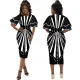 Sexy fashion digital print V-neck dress