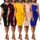 Sexy fashion diagonal shoulder dress