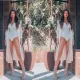Sexy V-neck cardigan beach skirt