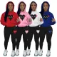 Oversize fashion printed sports two-piece set