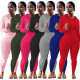 Large sexy fashion solid sports two-piece set