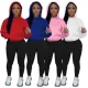 Large fashion solid sports two-piece set