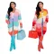 Multi color spliced knitted long sleeved outerwear available in large quantities