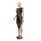 Perspective Slim Scalded Pearl Feather Dress