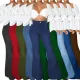 Washed denim stretch fit flare pants