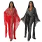 Fashion V-neck perspective hot drilling jumpsuit