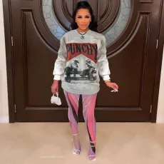 Fashion sweater printed top