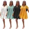 V-neck panel pleated loose dress