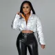 Bright face stand collar down jacket