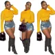 High Neck Long Sleeve Irregular Tassel Sweater