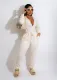Plush hooded sweater sports casual jumpsuit