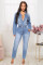 Small toe washing jeans jumpsuit