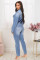 Small toe washing jeans jumpsuit