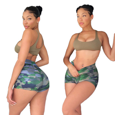Sexy camouflage two-piece set