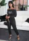 European and American women's one-piece trousers, shoulder length, long sleeves, sexy printed one-piece suit, sports