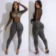 Sexy Scalded Mesh Jumpsuit