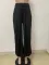 Flare elastic waist straight trousers