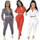 Hot selling zipper burn hole sweater two-piece set