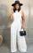 Flare elastic waist straight trousers