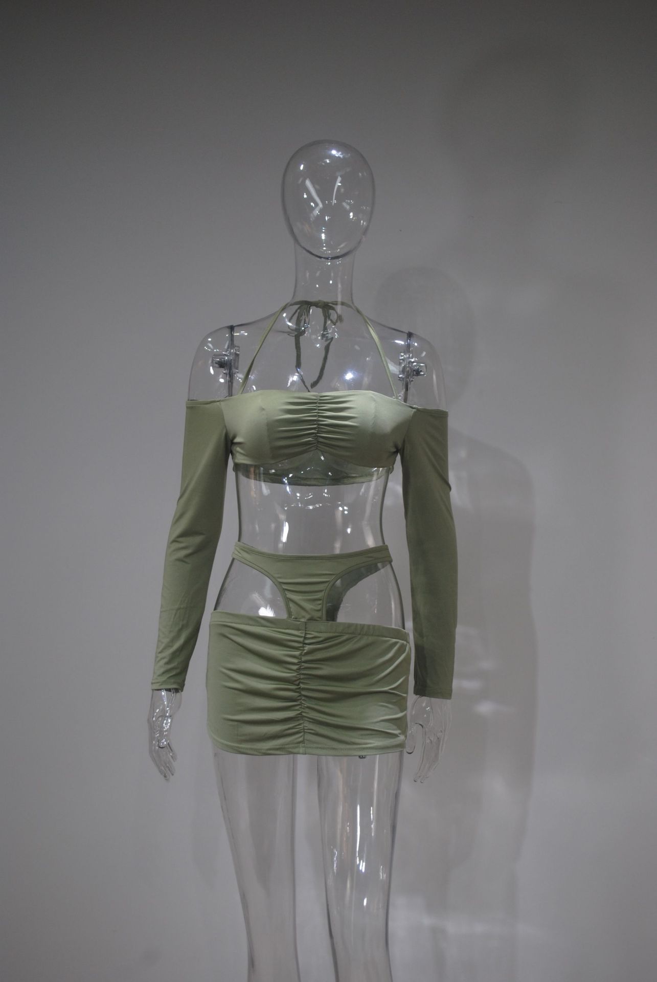 Large sexy off shoulder slip dress suit