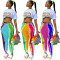 Printed rainbow multicolor trousers