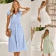 V-NECK WAIST DRESS