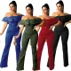 Sexy Ruffle Sleeveless Off Shoulder Jumpsuit