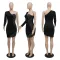 Fashion milk screen yarn hot drill hip bag dress