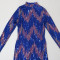Half high collar sequin wrap hip A-line dress