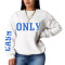 Oversize printed hoodless loose long sleeve sweater