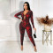New casual fashion sports printed long sleeved trousers two-piece set