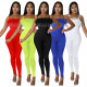 Solid color zipper sling masonry chain feather jumpsuit