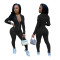 New casual fashion sports long sleeve zipper hooded two-piece suit