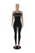Solid color zipper sling masonry chain feather jumpsuit