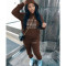 Large printed casual fashion sweater two-piece set
